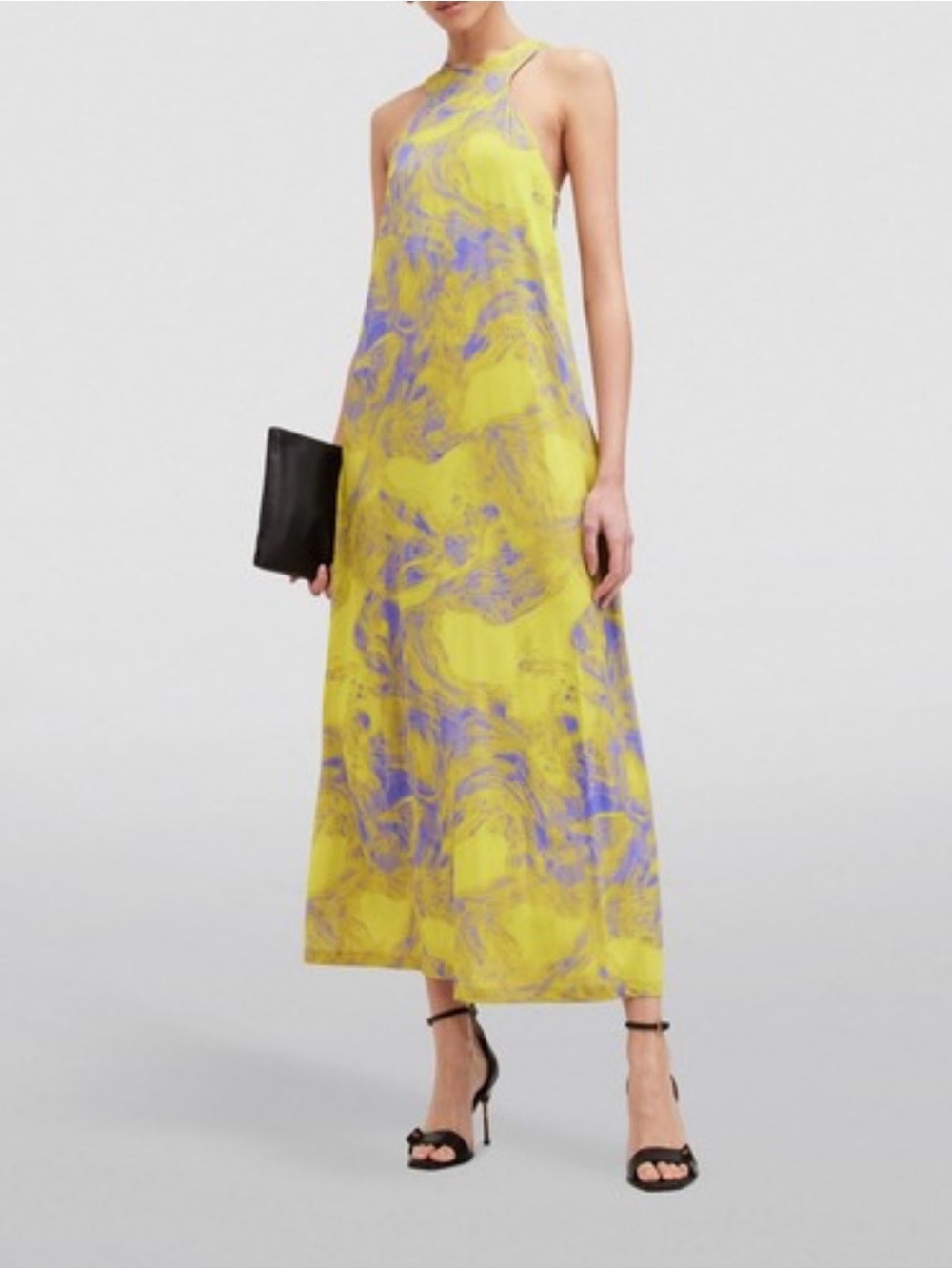 ALLSAINTS | KURA INSPIRAL MAXI DRESS | SIZE 8 | LIKE NEW | GREEN PURPLE MARBLE